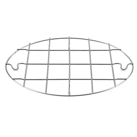 T&B 9.8x6.7 Inch Oval Roasting Cooling Rack 304 Stainless Steel Baking Broiling Rack Cookware 0.8 Inch heigh thick version (1)