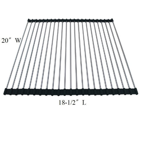 Multipurpose Dish Drying Rack, Stainless Steel Over The Sink Rollup Dish Drying Rack, Orange 20"W X 18.5"L