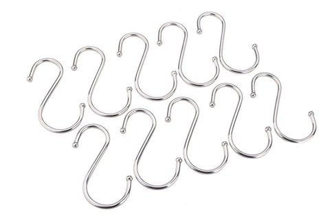 CJESLNA 20 Pack Size Medium Stainless S Hooks Kitchen Pot Pan Hanger Clothes Storage Rack