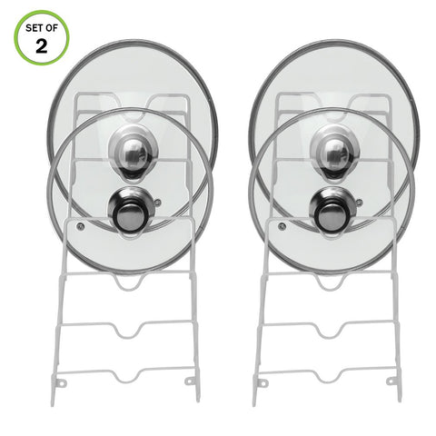 Evelots Pot Lid Storage-Cabinet Door/Wall-Organizer-12 Pot/Pan Covers-Set of 2