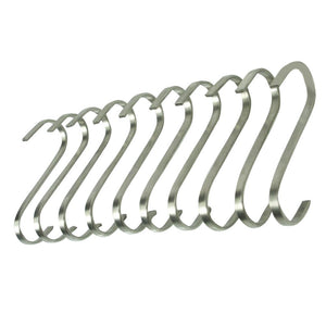 UZZO Heavy-Duty Stainless Steel S-Hooks S Shaped Hanging Hooks,Kitchen Spoon Pan Pot Hanging Hooks Hangers,Bath Towels Shower,Hat Hanger Hooks,Scarf Apparel Punch Cup Bowl Kitchen Hanging Hooks-5PCS