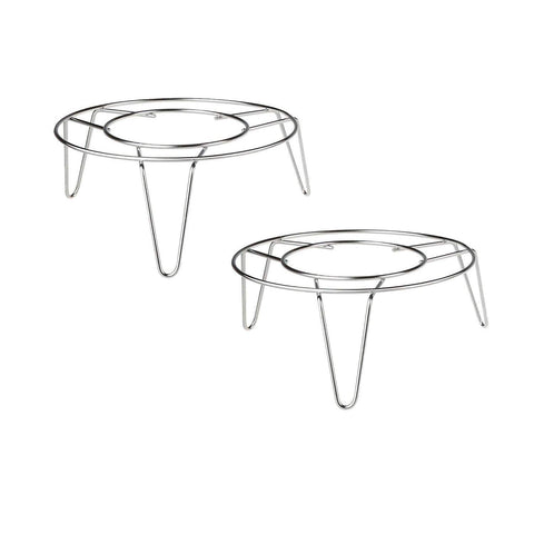 T&B 2Pcs Cooking Rack Round 304 Stainless Steel Baking and Cooling Steaming Rack V Stand Cookware Heavyweight Chrome for Cooker Silver Tone for Air Fryer Pressure Cooker Canning