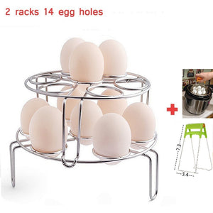 Egg Stand Stackable Steamer Rack Essential Stainless Steel Accessories For instant Pot , Pressure Cooker and Other Pots to Hold Eggs Vegetables and Other Foods (2 Pack Egg Stand+1 Pack Pot Dish Clip)