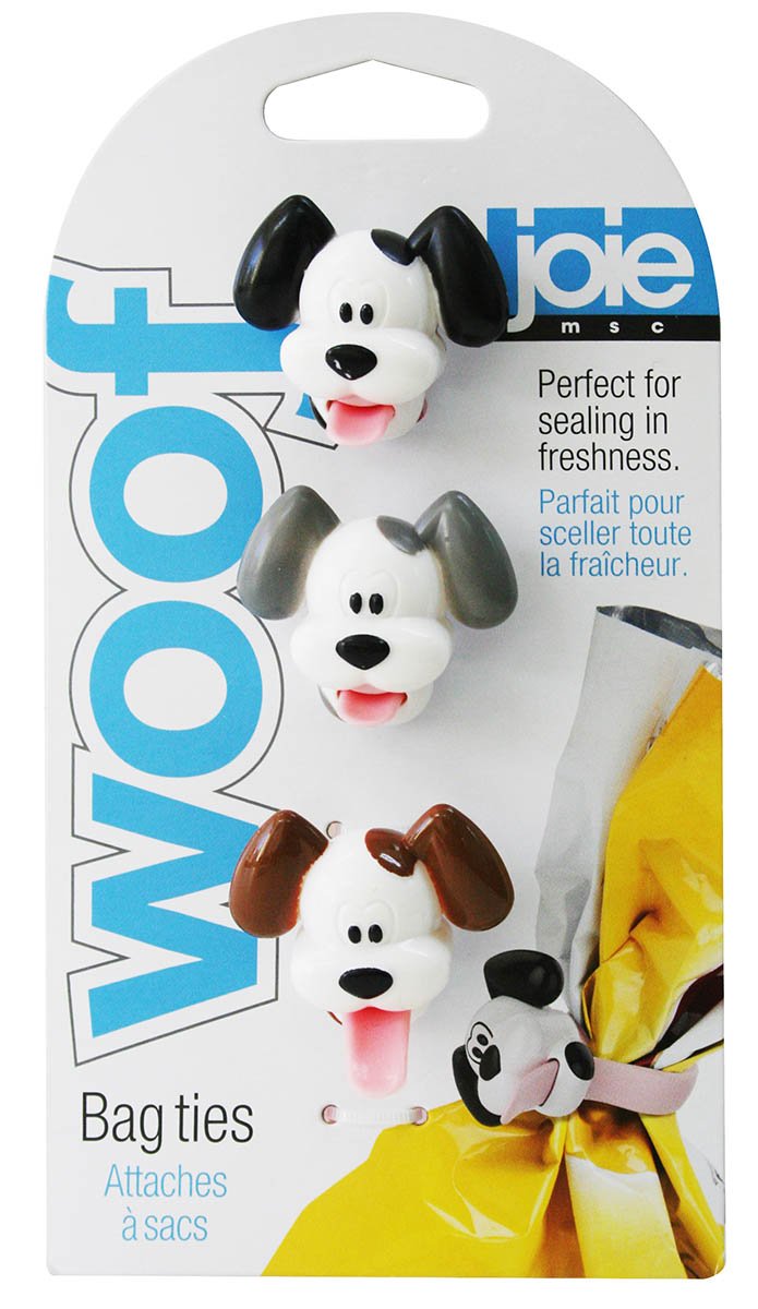 MSC International 12605 Joie Woof Bag Ties, Silicone, Set of 3