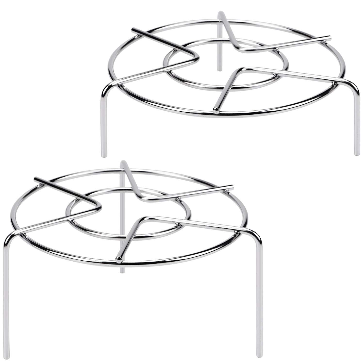 3 15/16" & 1 3/4" Tall Trivet Rack Stand, Heavy Duty Stainless Steel Multifunction Basket, Pressure Cooker Steam Rack