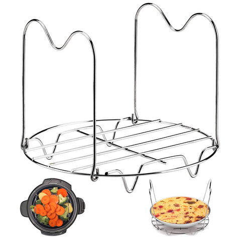 Kspowwin Steamer Rack Trivet with Handles Multiple Purposes Accessories for Instant Pot and Electric Pressure Cookers 6QT 8QT