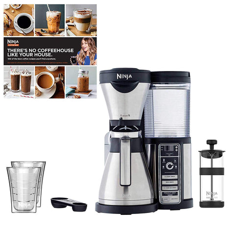 Ninja Coffee Bar w/Thermal Carafe + Cook Book + 2 Cups (Renewed)