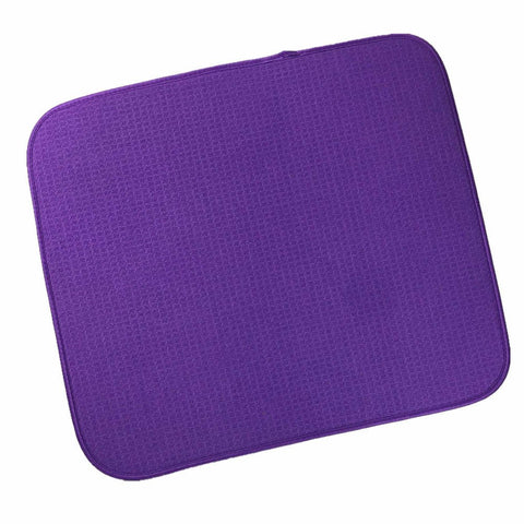 M-s Cloth Microfiber 16 by 18-Inch Microfiber Dish Drying Mat,Black purple