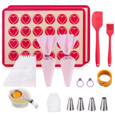 Silicone Baking Mat Silicone Baking Sheet Non Stick Large Half Sheet Cooking Mat Baking Liners with Measurements for Cookie Sheet/Tray/Baking Pan/Pastry Rolling/Macaroon Making 16.5’’x11 5/8",3 Pack