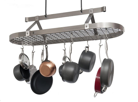 Enclume Premier 4-Foot Oval Ceiling Pot Rack, Stainless Steel