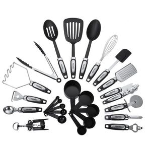 25-Piece Kitchen Tool & Utensil Set, Cooking Gadgets, Stainless Steel & Nylon
