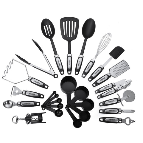 25-Piece Kitchen Tool & Utensil Set, Cooking Gadgets, Stainless Steel & Nylon