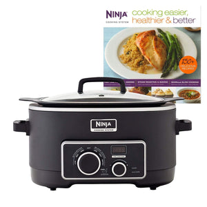 Ninja 3-in-1 6 Quart Stovetop Oven Slow Cooker Cooking System + 150 Recipe Book