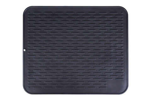 Counter Aid Silicone Dish Drying Mat - Antibacterial Food Grade Counter Protector - Heat Resistant Trivet - Storage Holder