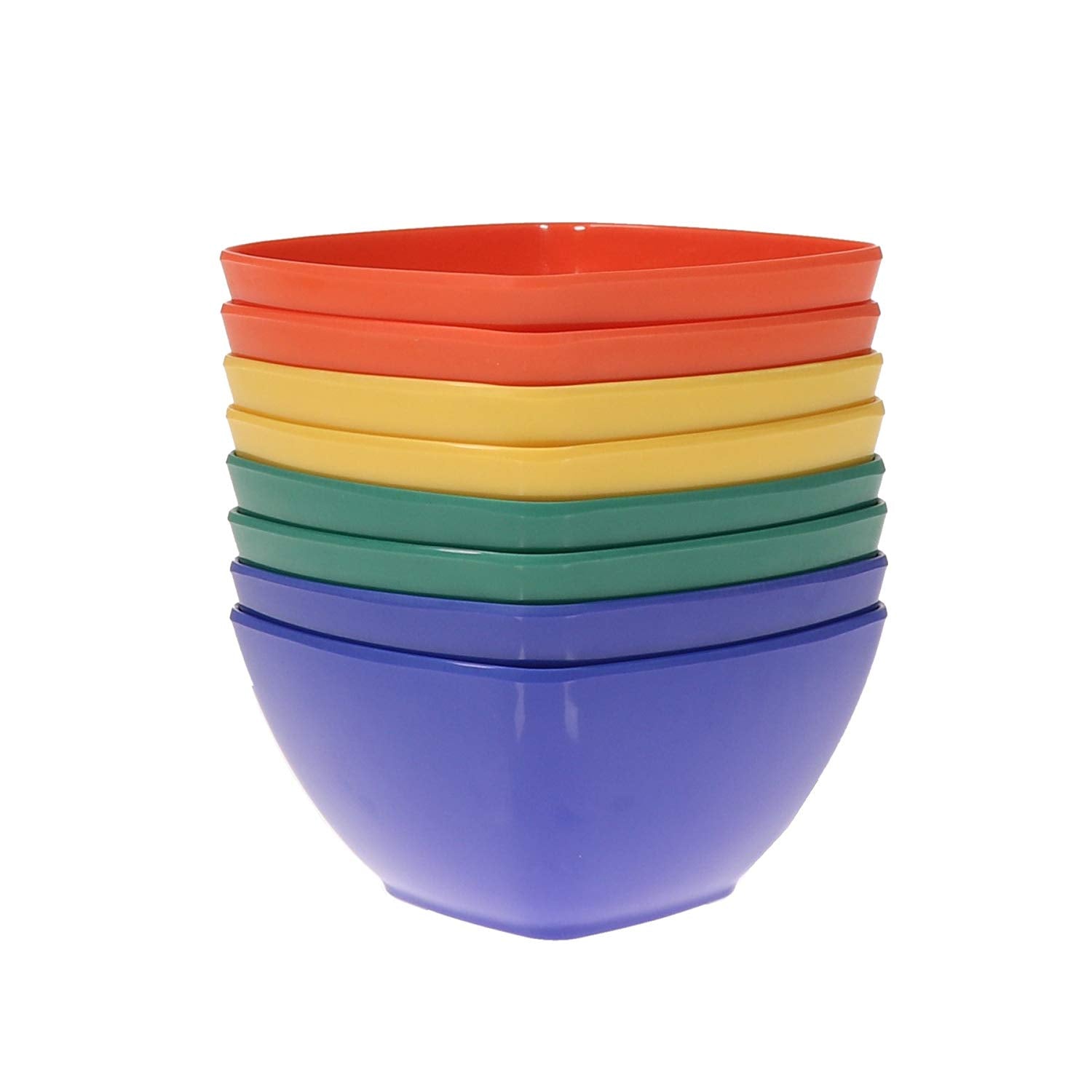 Handi-Ware Bulk Melamine Blend 8-Pack - 5.5" Bowl - Break Resistant - Indoor Out Door - 4 Fun Assorted Colors - Mix And Match By Unity
