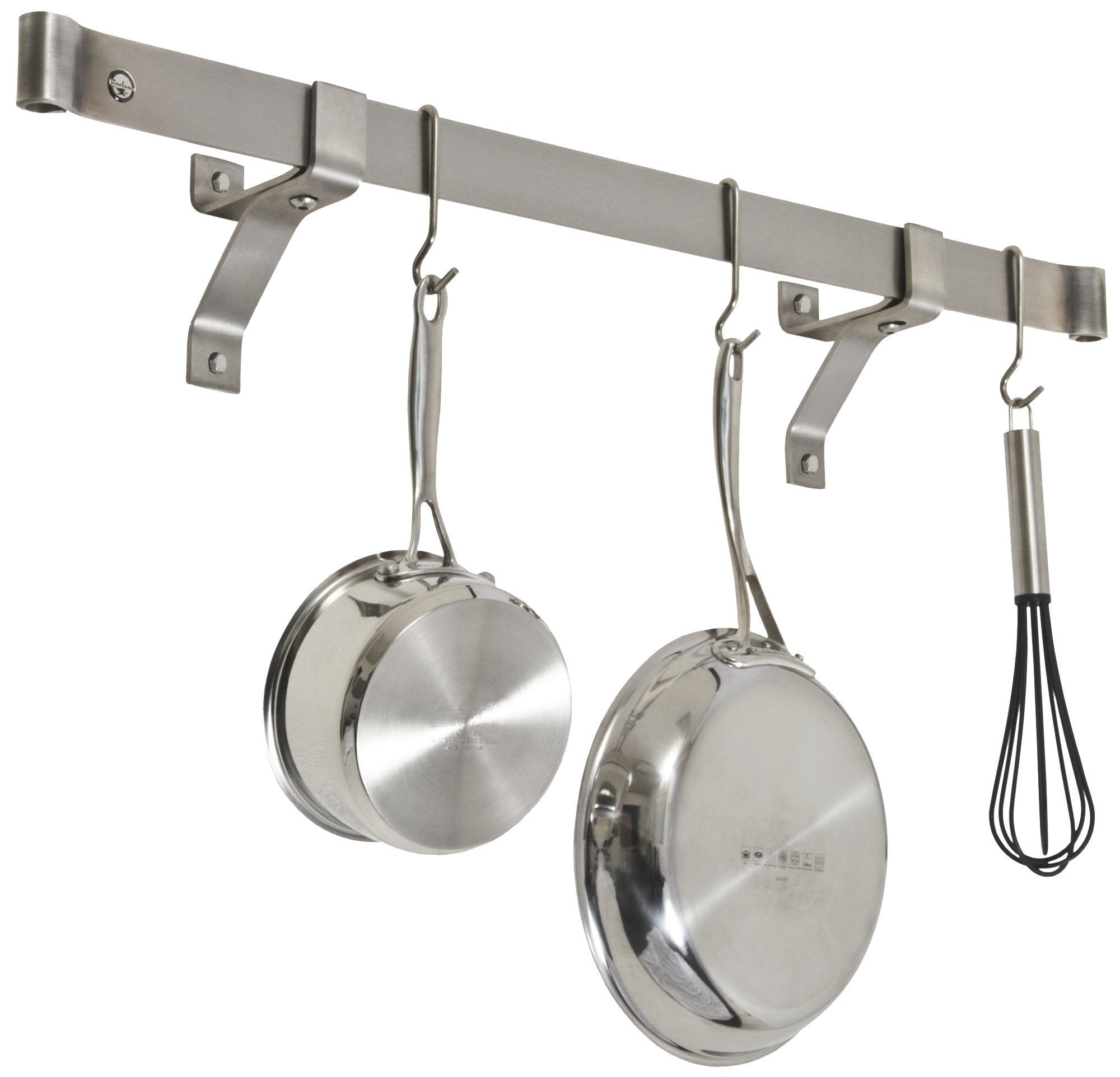 Enclume Premier 36-Inch Rolled End Bar, Wall or Ceiling, Pot Rack, Use with Wall Brackets or Captain Hooks, Stainless Steel