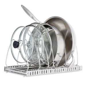 1208S Pot Lid Organizer, Adjustable Pan Rack Cookware Organizer for Cabinet, Stainless Steel