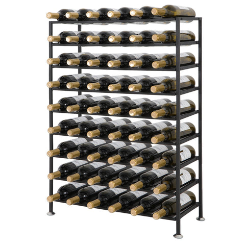 HomGarden 54 Bottle Free Standing Deluxe Large Foldable Metal Wine Rack Cellar Storage Organizer Shelves Kitchen Decor Cabinet Display Stand Holder