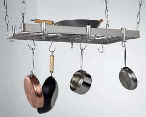 Concept Housewares PR-40905 Stainless-Steel Hanging Pot Rack, Rectangular