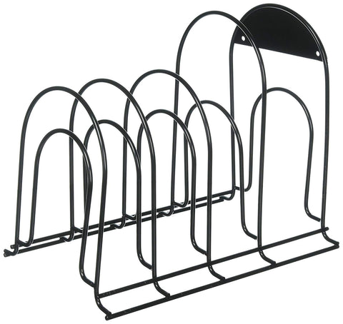 Miriga Life Heavy Duty Pot & Pan Organizer Rack Holder - Best for Kitchen and Cabinet Storage of Pots Pans Lids - Great for Cast Iron - No Assembly Required - Black