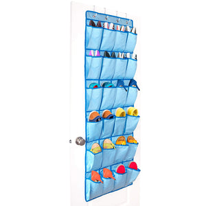 Unjumbly Hanging Closet Organizer - 4 Colors Available - Shoe Organizer for Women, Men and Kids - Complete with 4 Metal Over Door Hooks