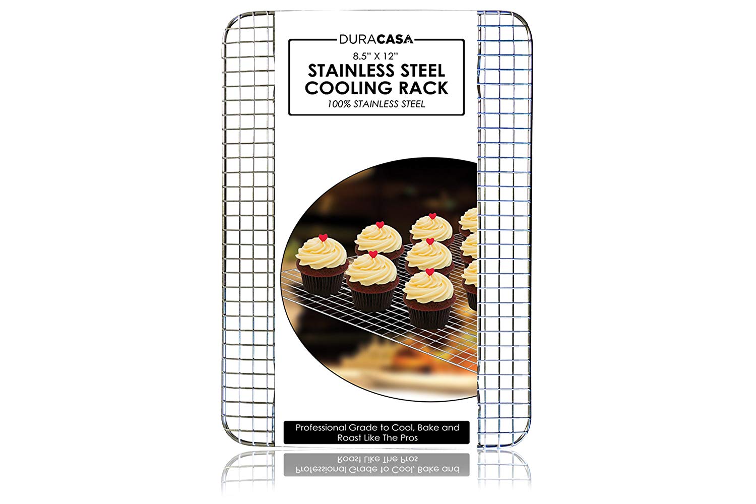 Baking Rack - Cooling Rack - Stainless Steel 304 Grade Roasting Rack - 8.5" X 12" - Heavy Duty Oven Safe, Commercial Quality Cooling Racks For Baking - Metal Wire Grid Rack Design