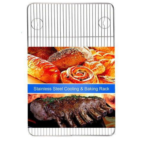 Heavy Duty Cooling Racks Onmexto Stainless Steel Wire Rack 11.42x17.52 Inches Safe Chief Quality for Roasting Baking and Grilling