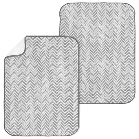 mDesign Absorbent Kitchen Countertop Dish Drying Mat - Pack of 2, 24" x 18", Gray/White