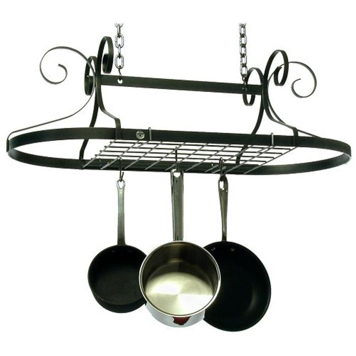 Enclume Decor Oval, Ceiling Pot Rack, Hammered Steel