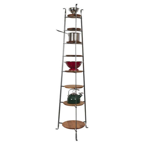 8-Tier Gourmet Cookware Stand w/ Alder Shelves - Enclume Design Products