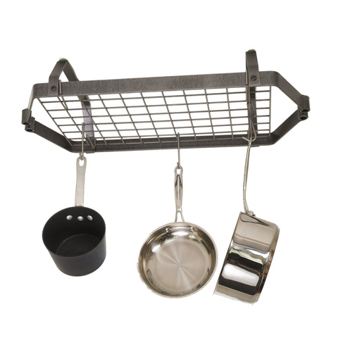 Low-Ceiling Retro Rectangle Pot Rack w/ 12 Hooks - Enclume Design Products