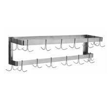 GSW USA PR-WM4 Stainless Steel Double Wall Mount Pot Rack, 46"W X 11-3/4"D, ETL