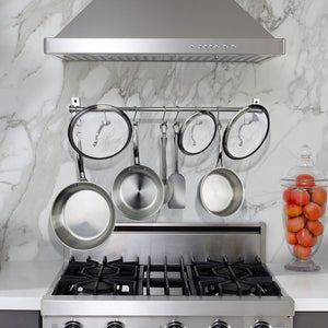 Habitat Stainless Steel Wall Rack Utensil Bar w/ 10 S Hooks - Enclume Design Products