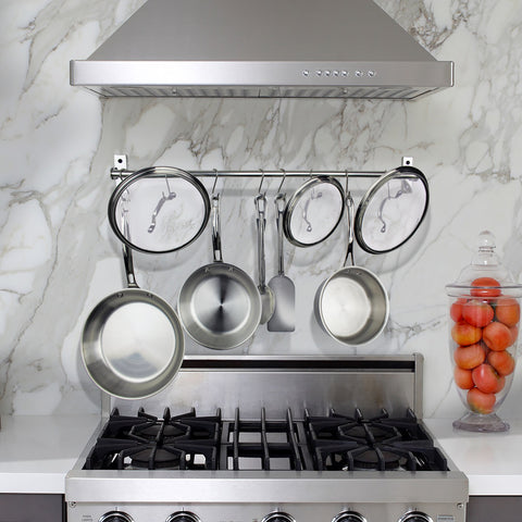 Habitat Stainless Steel Wall Rack Utensil Bar w/ 10 S Hooks - Enclume Design Products