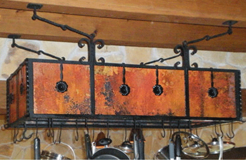 36 Inch Copper Pot Rack