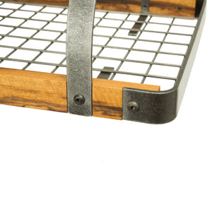 Signature 30" Rectangle Ceiling Pot Rack Hammered Steel w/Tigerwood