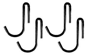 Rogar Set of 4 Black Pot Rack Hooks