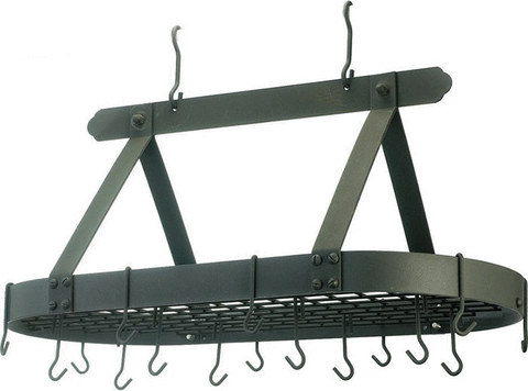 Old Dutch 36" x 18" Graphite Oval Pot Rack