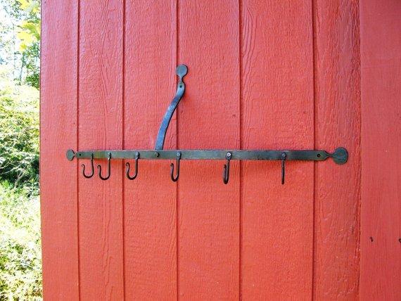 Pot Rack, Half Round, Hand Forged Iron