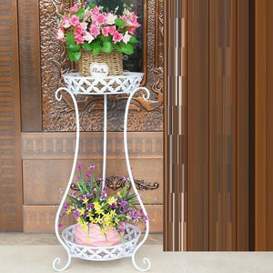 Balcony Indoor Multifunctional Living Room Outdoor European Style Metal Flowerpot Rack Green Flower Shelf Decoration Shelves